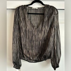 Lush Semi sheer black and gold  top